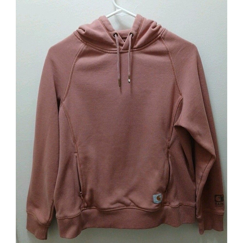 Carhartt Hoodie Sweatshirt Women M 8-10 Pink(ish) Pullover Work Rain Defender